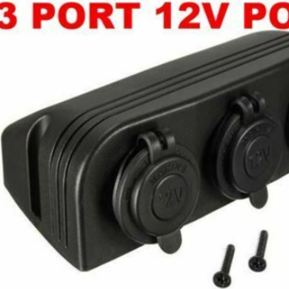 Marine 12V-24V 3-WAY Waterproof Boat-Car-RV-ATV  Power Socket